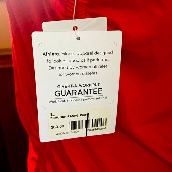 Athleta Scrunchie Rashguard size L red - Picture 6 of 8